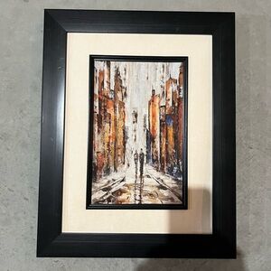 Framed Urban Street Art in Black and Cream